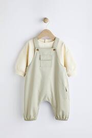Sage Green Baby Cargo Dungarees And Bodysuit Set (0mths-2yrs) - Image 1 of 9
