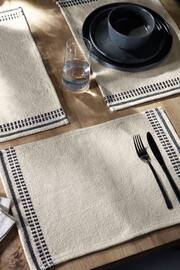 Set of 4 Natural Woven Fabric Placemats - Image 1 of 5