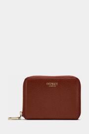 OSPREY LONDON Red The Collier Leather Zip-Round Purse - Image 1 of 4