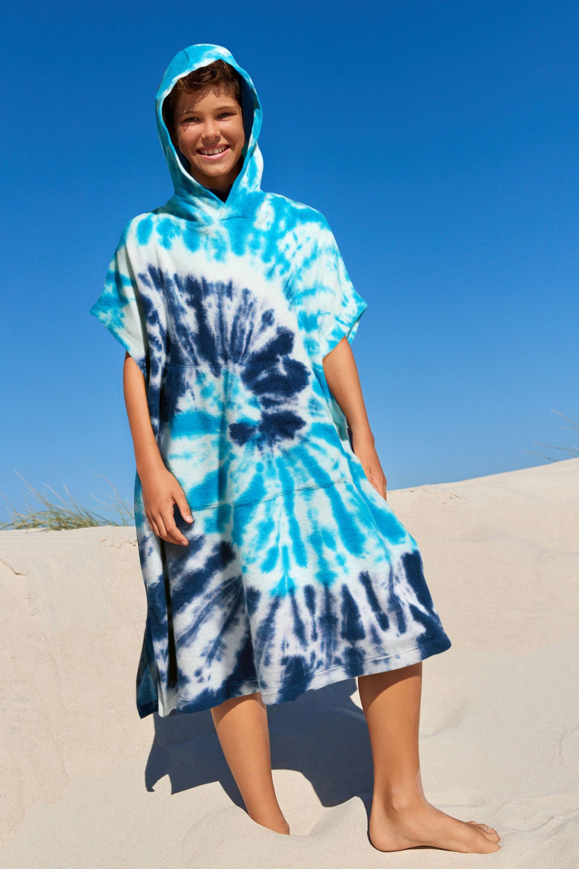 Blue Tie Dye Towelling Cover-Up (3-16yrs) - Image 1 of 8