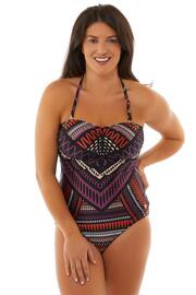 Seaspray Katherine Brown Tribal Bandeau Tummy Control Swimsuit - Image 1 of 5