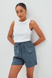 Grey Shine Utility Shorts with Pockets - Image 1 of 5