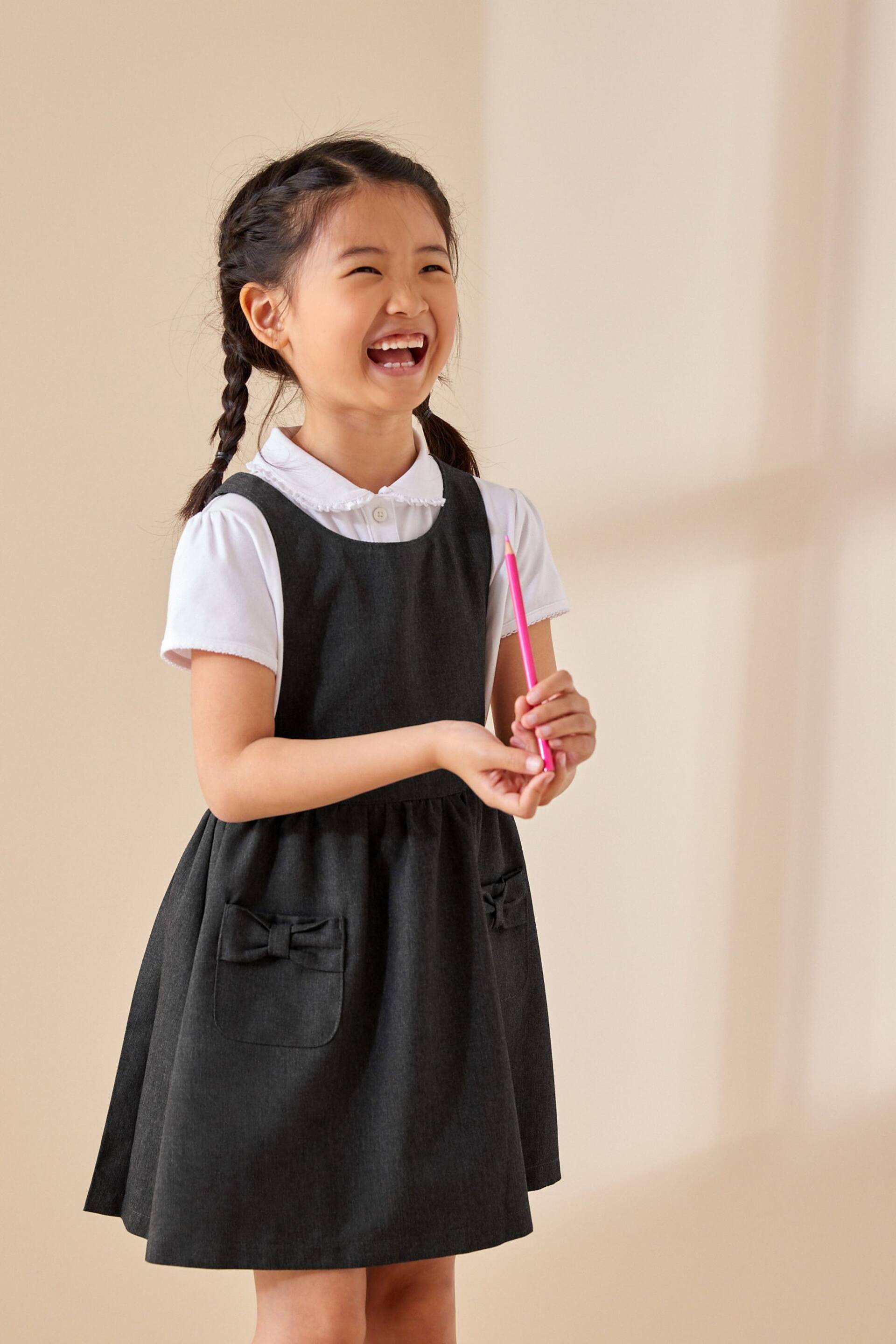 Grey Bow School Pinafore (3-14yrs) - Image 1 of 11