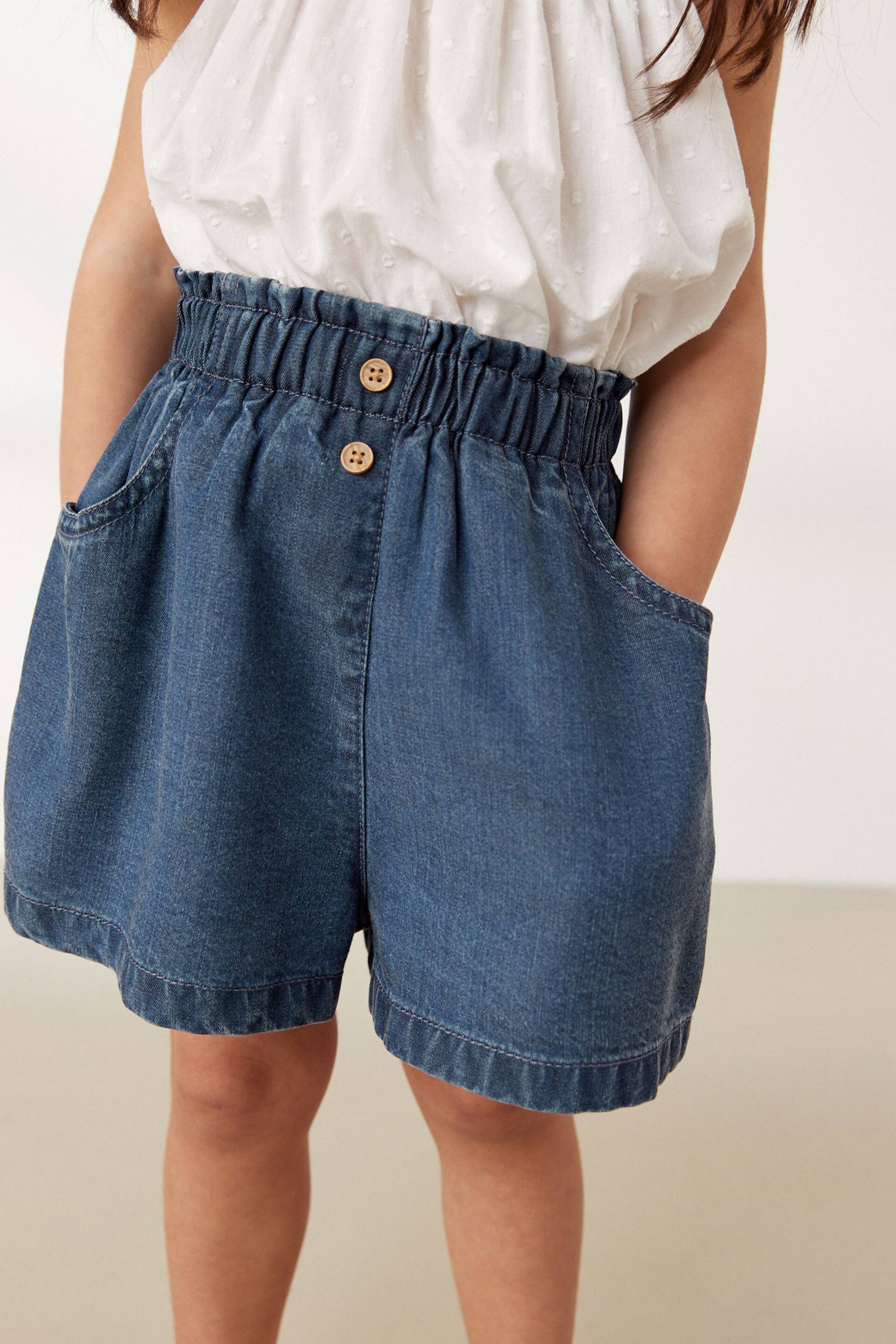 Denim Dark Wash Button Shorts (3mths-7yrs) - Image 2 of 5