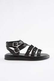 Black Regular/Wide Fit Forever Comfort® Leather Gladiator Sandals - Image 1 of 8