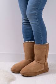 Just Sheepskin Brown Ladies Short Classic Sheepskin Boots - Image 1 of 5