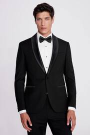MOSS Slim Fit Black Tuxedo Suit: Jacket - Image 1 of 4