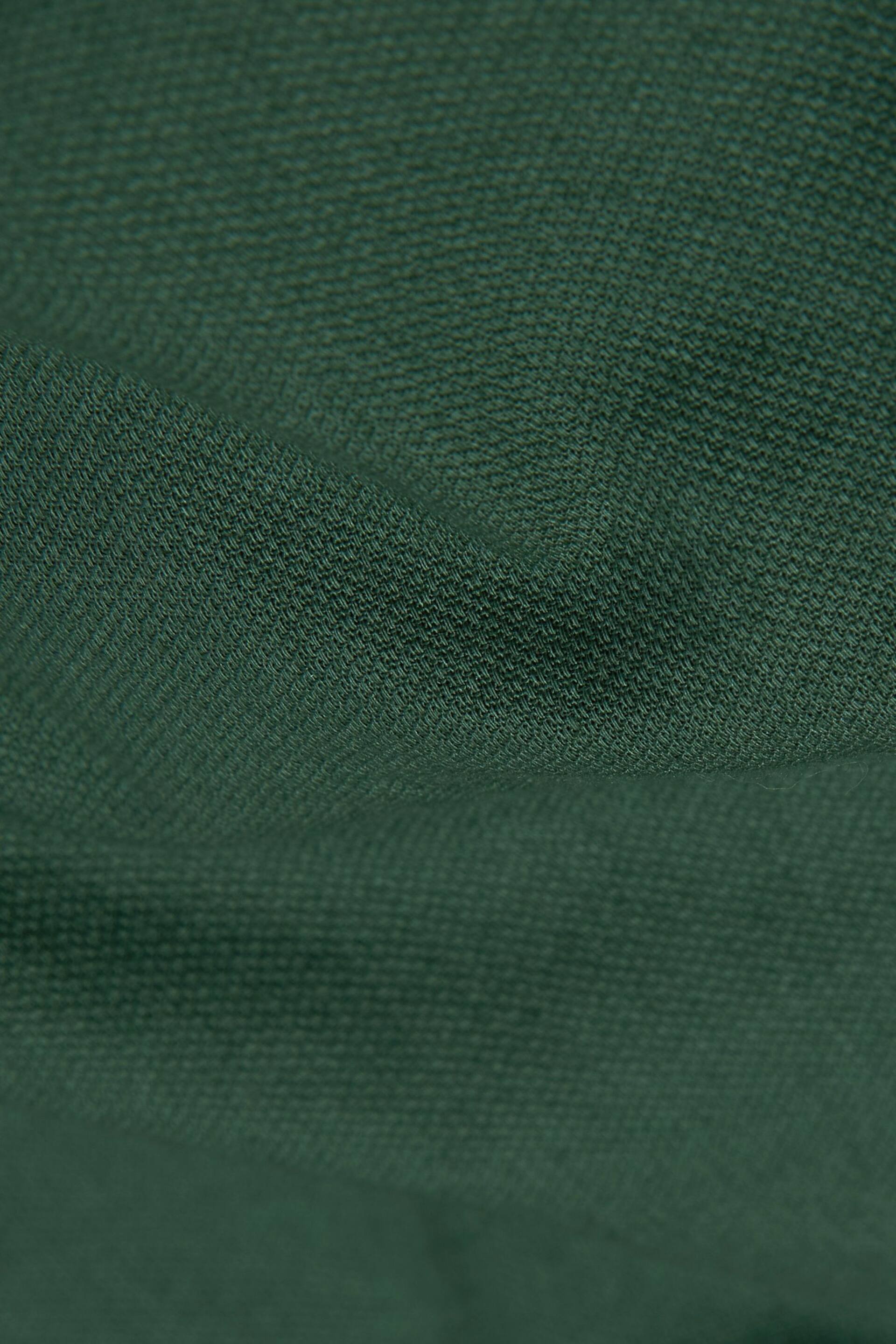 Dark Green Slim Fit Washed Textured Cotton Shirt - Image 6 of 6