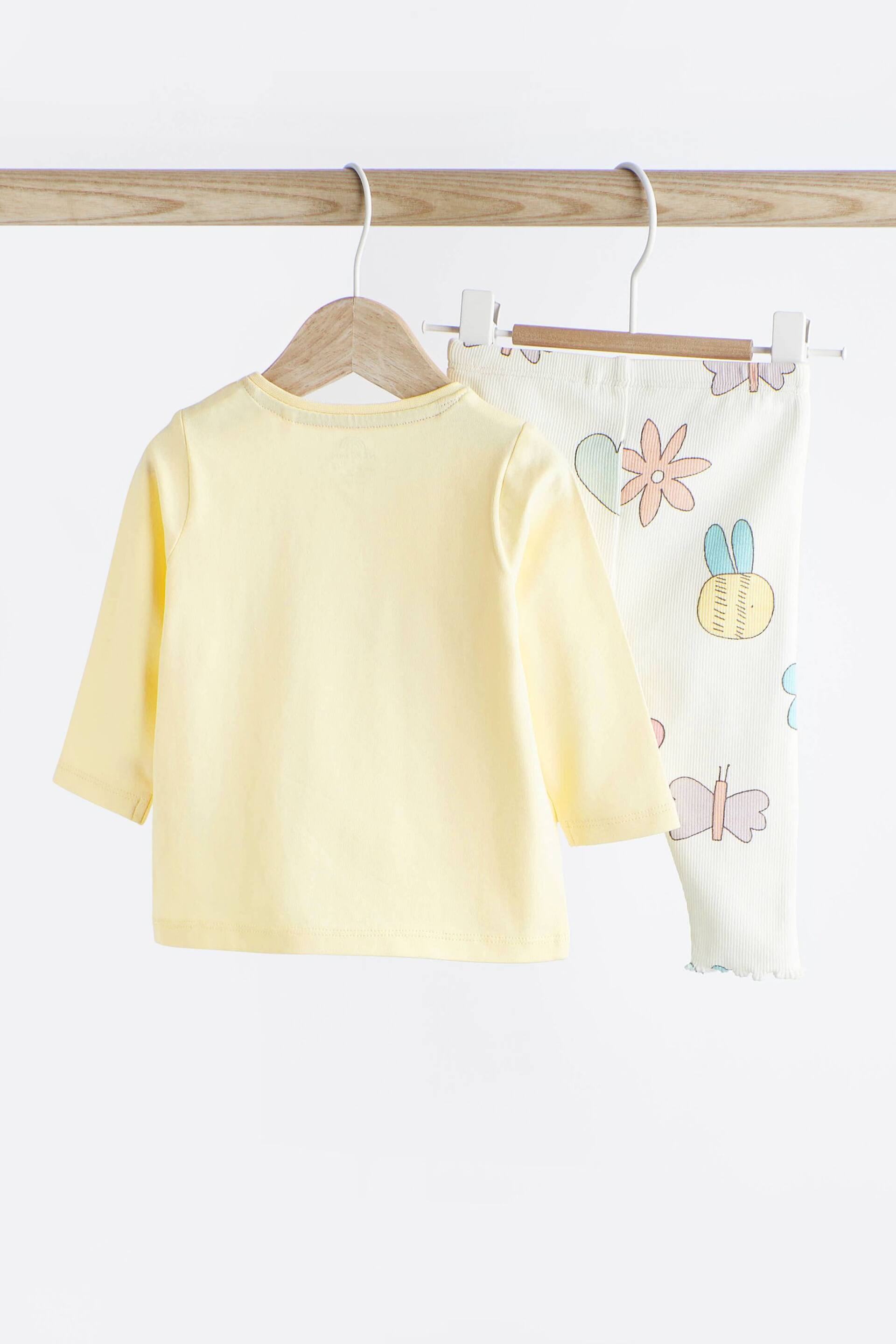 Yellow Butterfly Baby Top And Leggings Set - Image 2 of 7