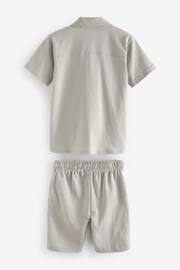 Grey Embroidered Jersey Shirt and Shorts Set (3-16yrs) - Image 2 of 3