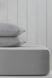 Grey Silver Cotton Rich Extra Deep Fitted Sheet - Image 1 of 2