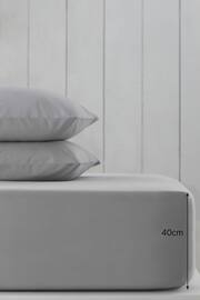 Grey Silver Cotton Rich Extra Deep Fitted Sheet - Image 2 of 2