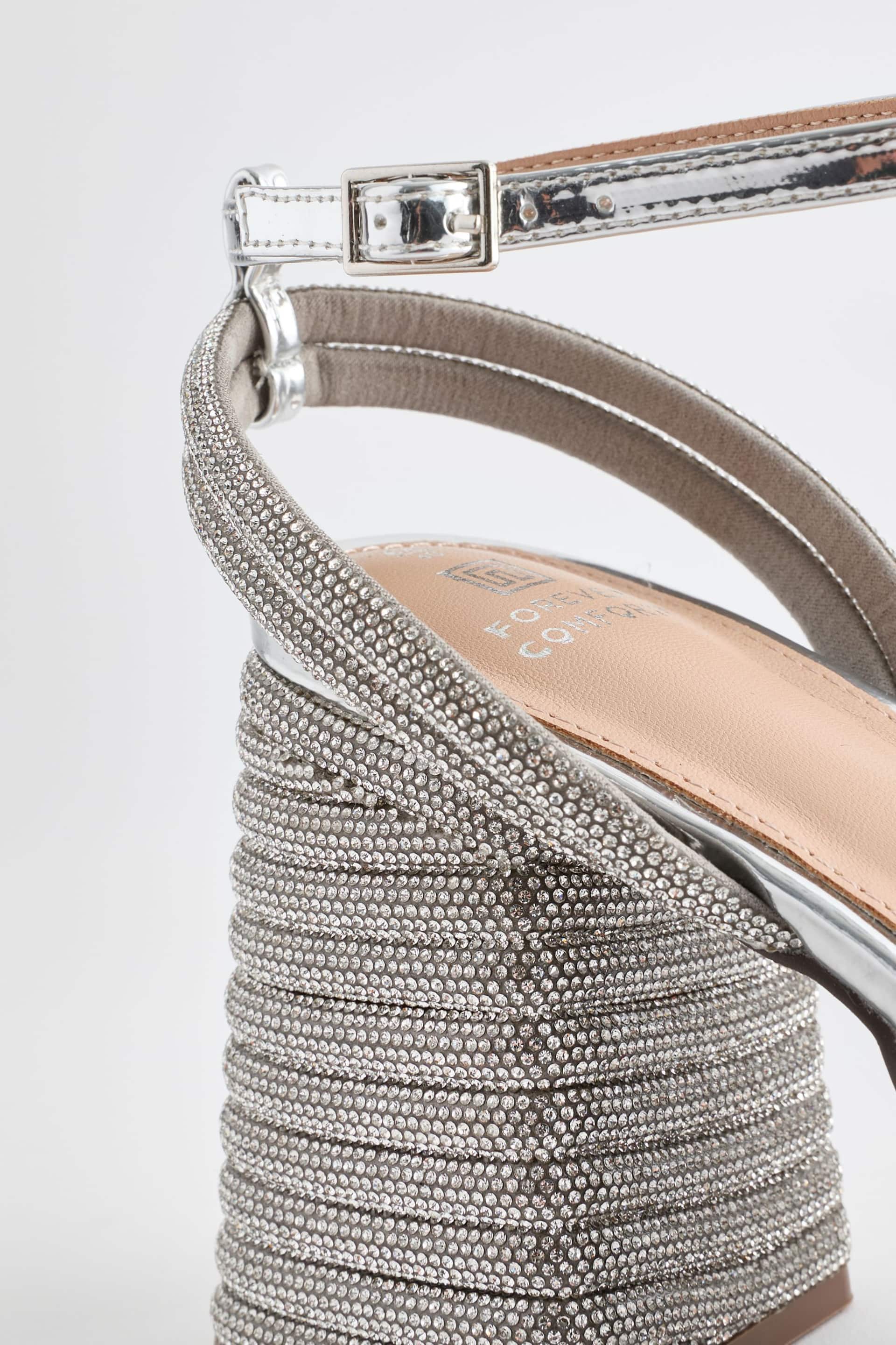 Silver Forever Comfort® Jewel Bling Platform Heels - Image 10 of 10