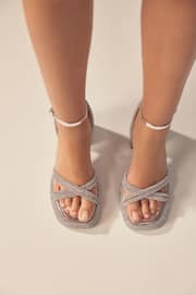 Silver Forever Comfort® Jewel Bling Platform Heels - Image 4 of 10