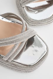 Silver Forever Comfort® Jewel Bling Platform Heels - Image 9 of 10