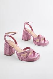 Pink Forever Comfort® Jewel Bling Platform Heels - Image 1 of 6
