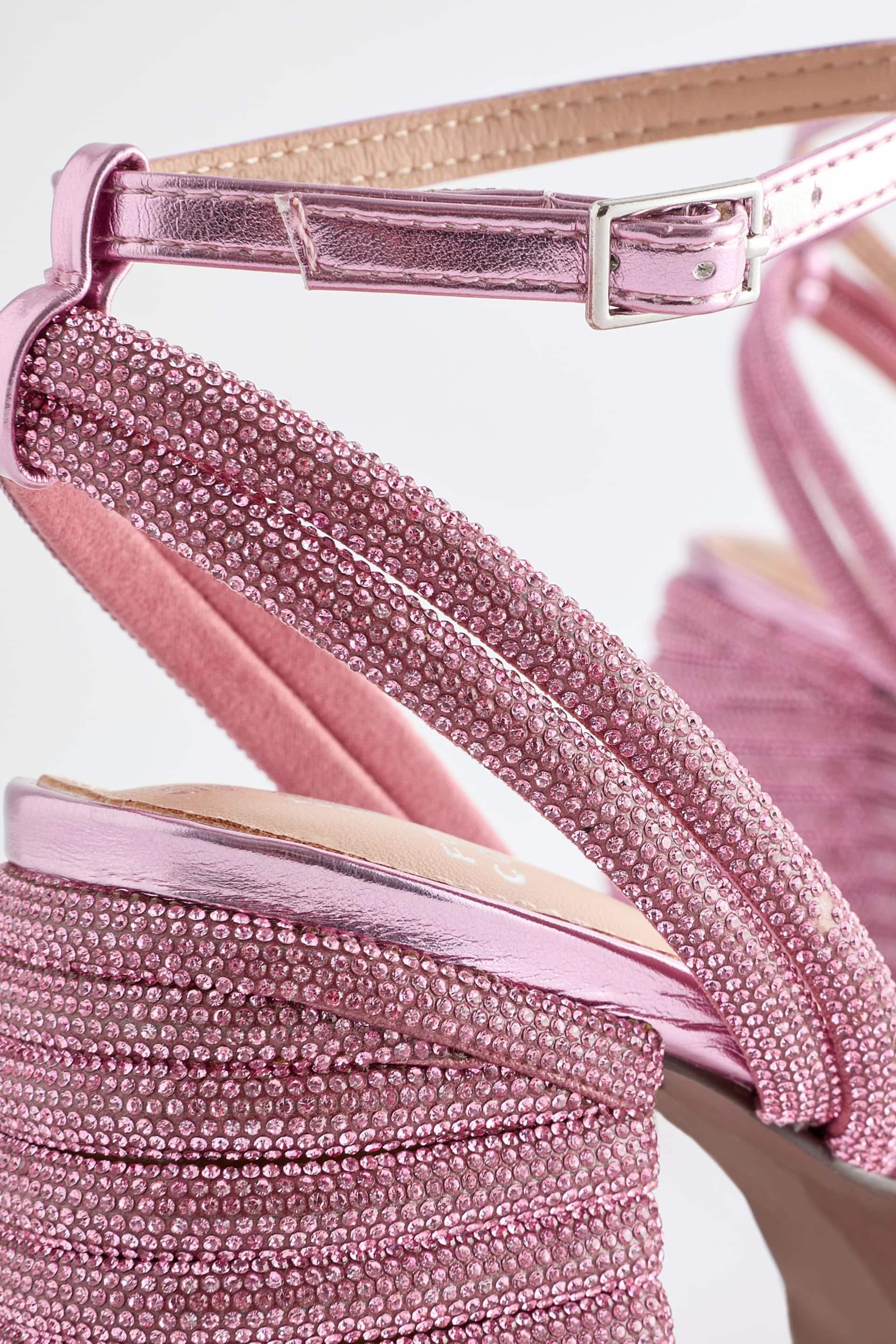 Pink Forever Comfort® Jewel Bling Platform Heels - Image 5 of 6