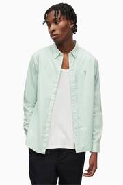 AllSaints Green Hawthorne Long Sleeved Shirt - Image 1 of 4