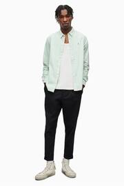 AllSaints Green Hawthorne Long Sleeved Shirt - Image 3 of 4