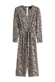 Mono Animal Print Long Sleeve Belted Jumpsuit - Image 5 of 6