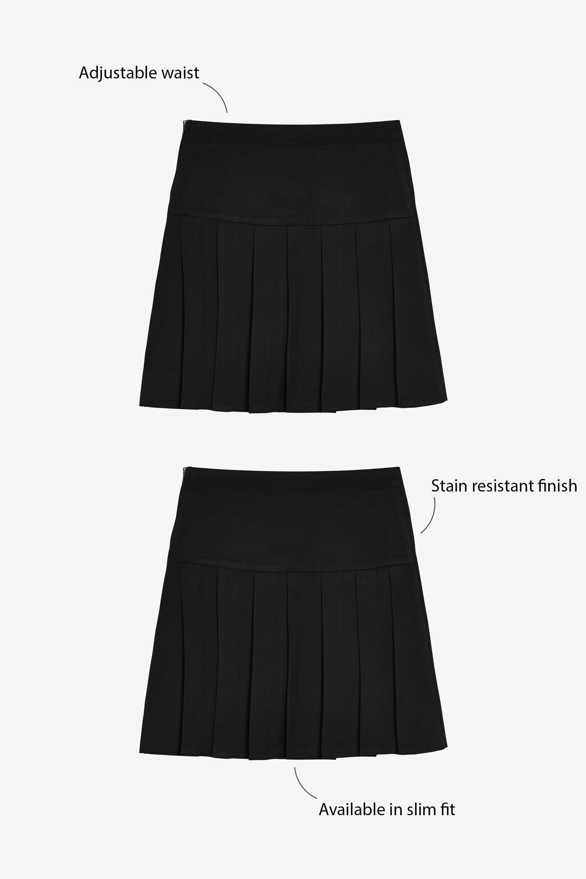 Black Regular Waist Pleat Skirts 2 Pack (3-16yrs) - Image 4 of 6