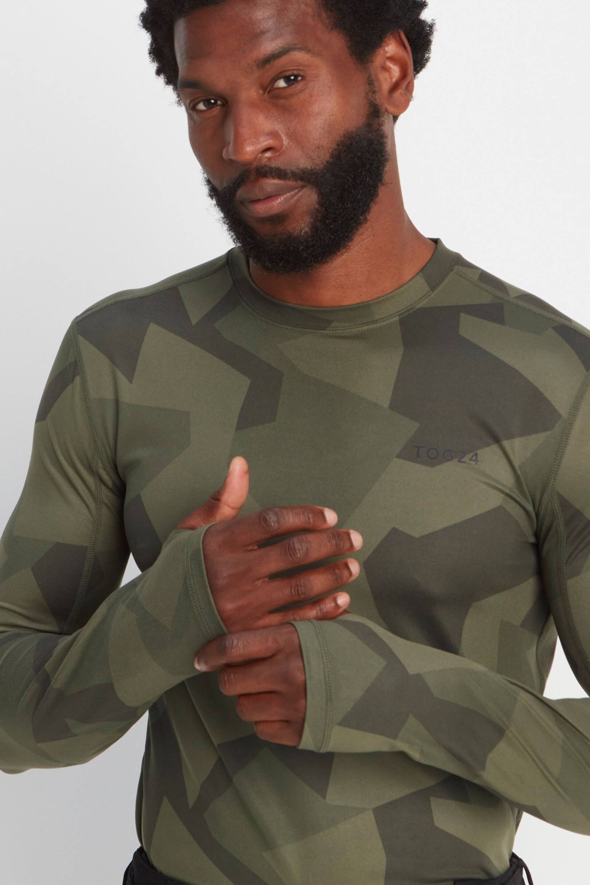 Tog 24 Sage Green Snowdon Thermal Zip Neck Saga T-Shirt - Image 6 of 8