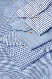Blue Regular Fit Easy Care Single Cuff Shirts 3 Pack - Image 3 of 5