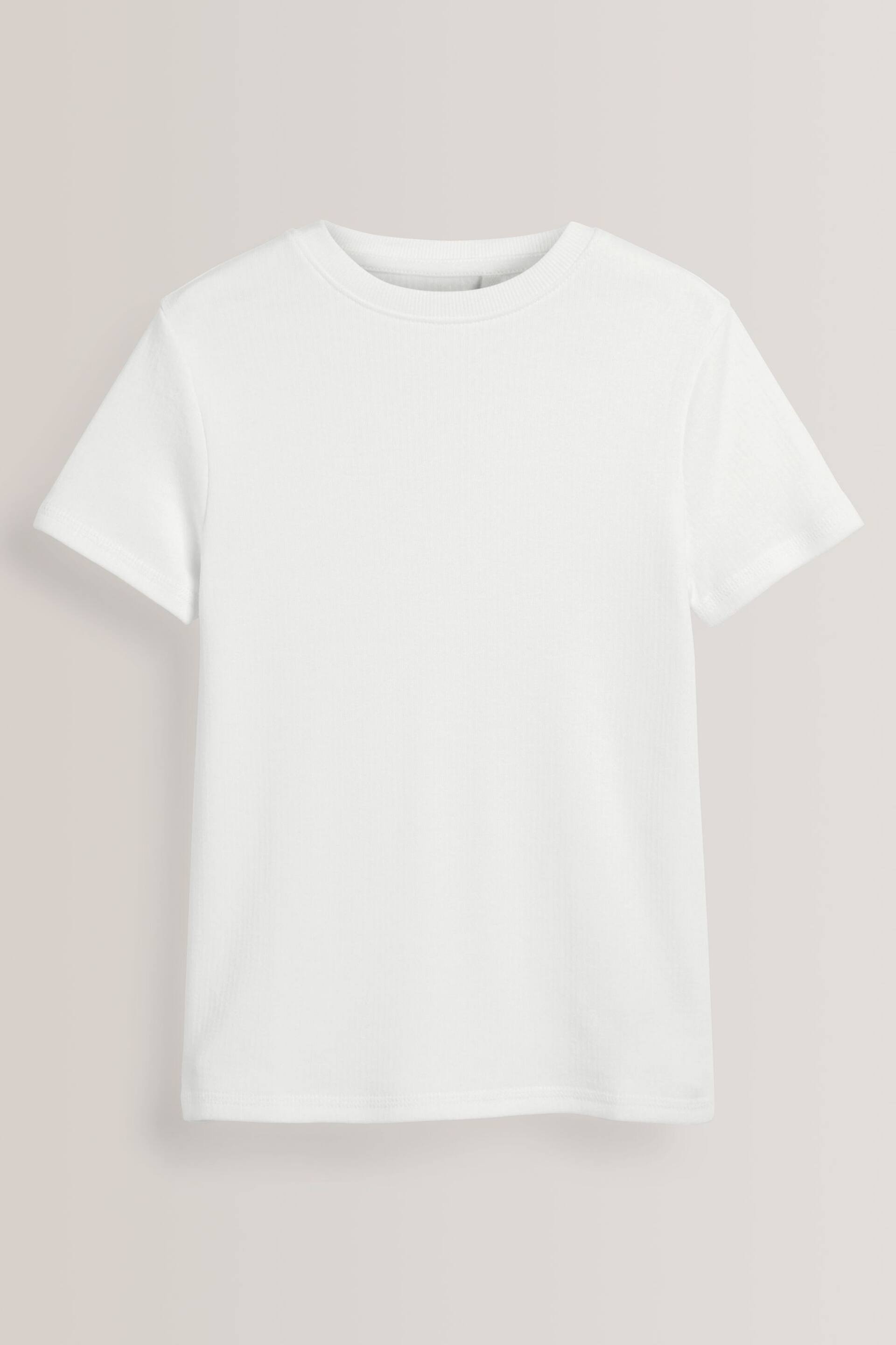 White 2 Pack Short Sleeved Thermal Tops (2-16yrs) - Image 2 of 4