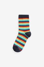 Rainbow Stripe/Pattern Cotton Rich Socks 5 Pack - Image 3 of 6