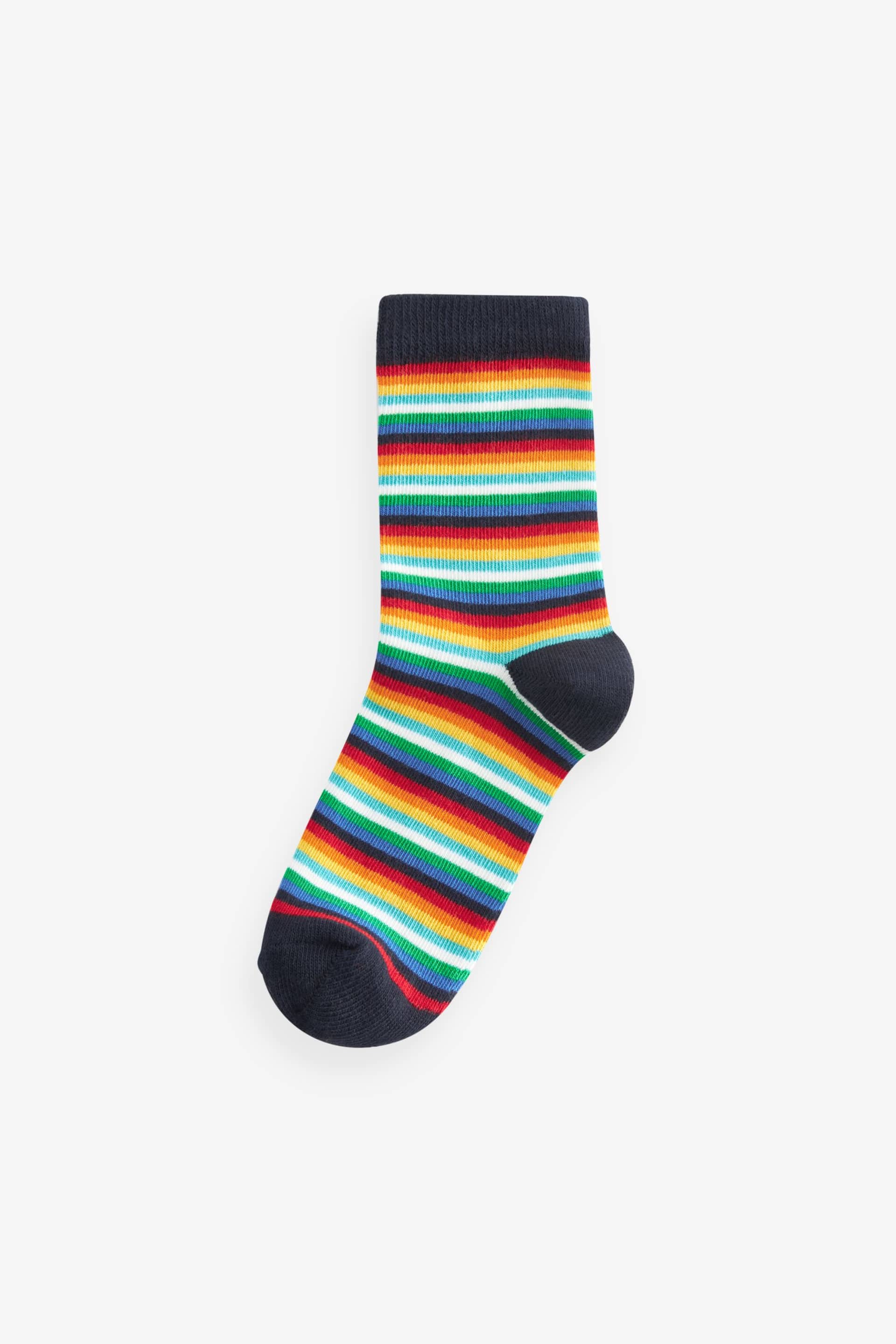 Rainbow Stripe/Pattern Cotton Rich Socks 5 Pack - Image 3 of 6