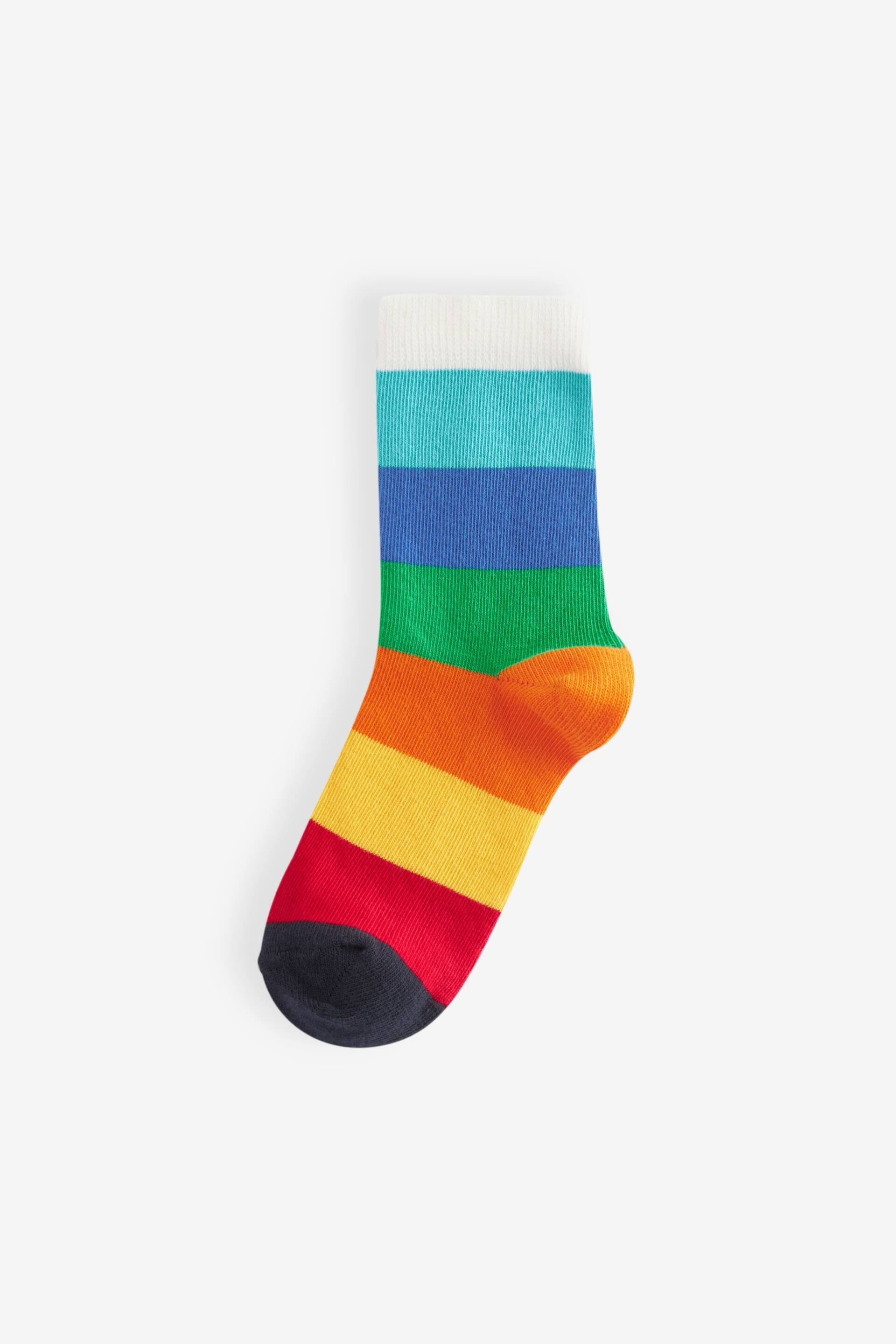Rainbow Stripe/Pattern Cotton Rich Socks 5 Pack - Image 4 of 6