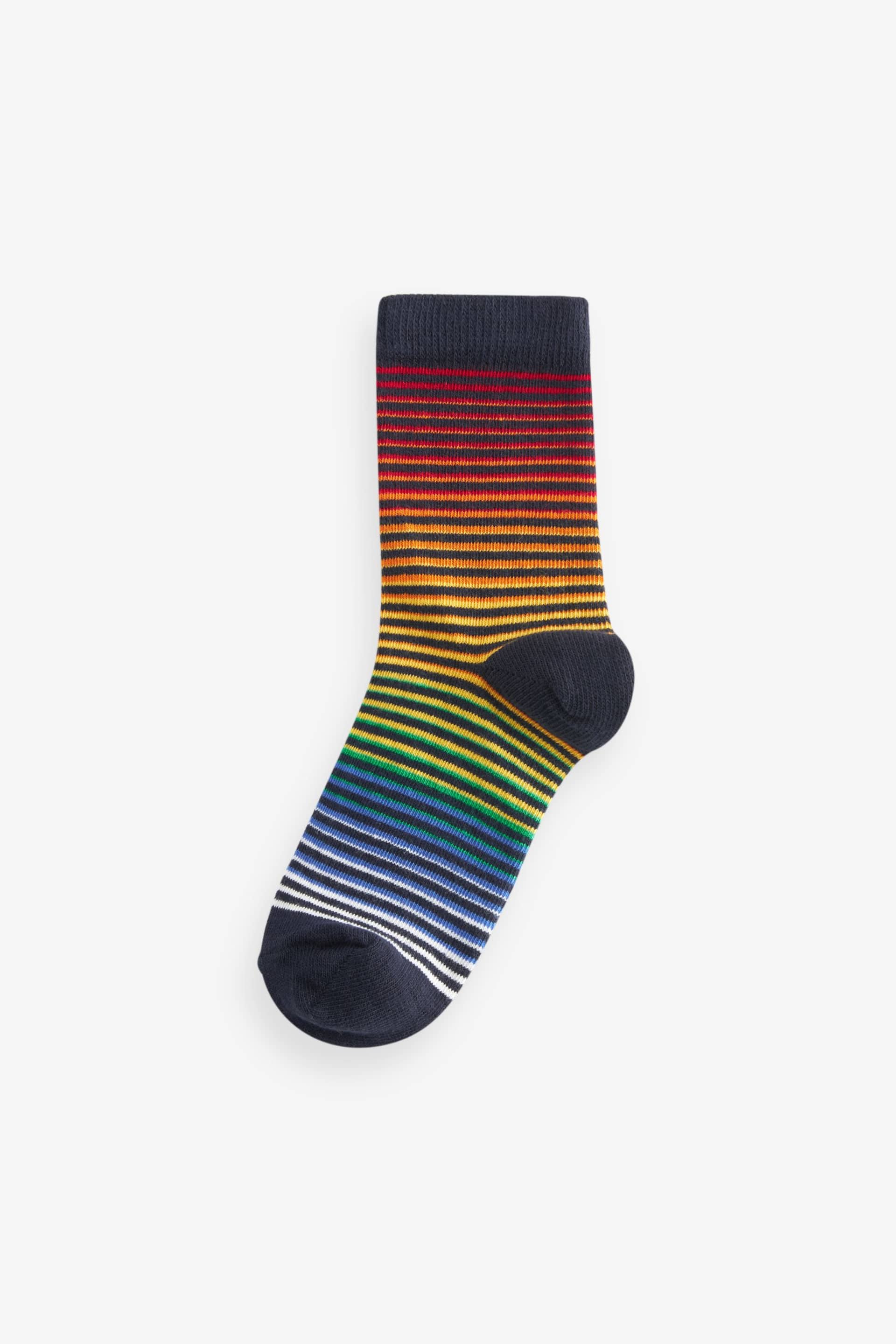 Rainbow Stripe/Pattern Cotton Rich Socks 5 Pack - Image 5 of 6