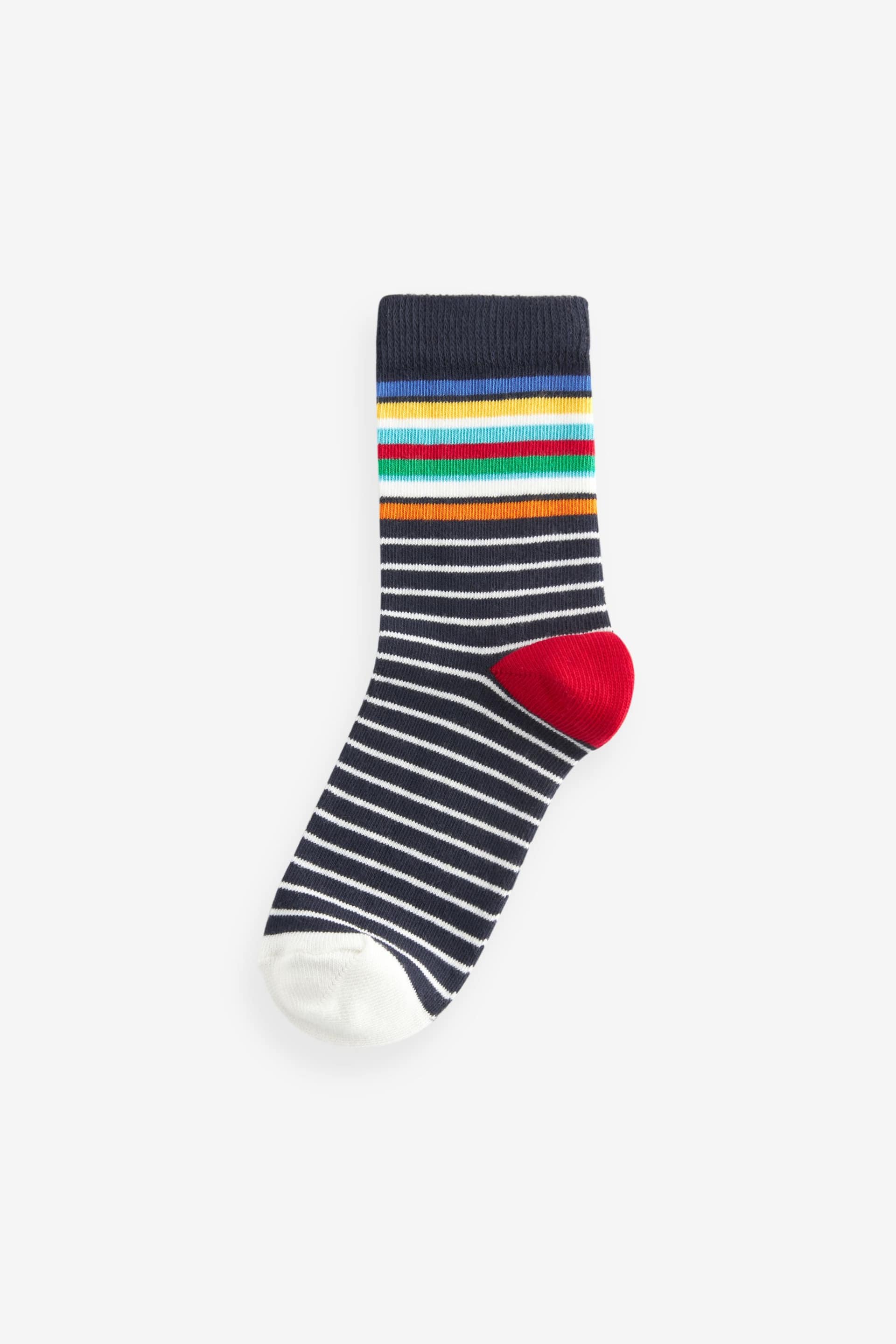 Rainbow Stripe/Pattern Cotton Rich Socks 5 Pack - Image 6 of 6