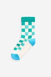 Checkerboard Cushioned Footbed Cotton Rich Ribbed Socks 3 Pack - Image 3 of 4