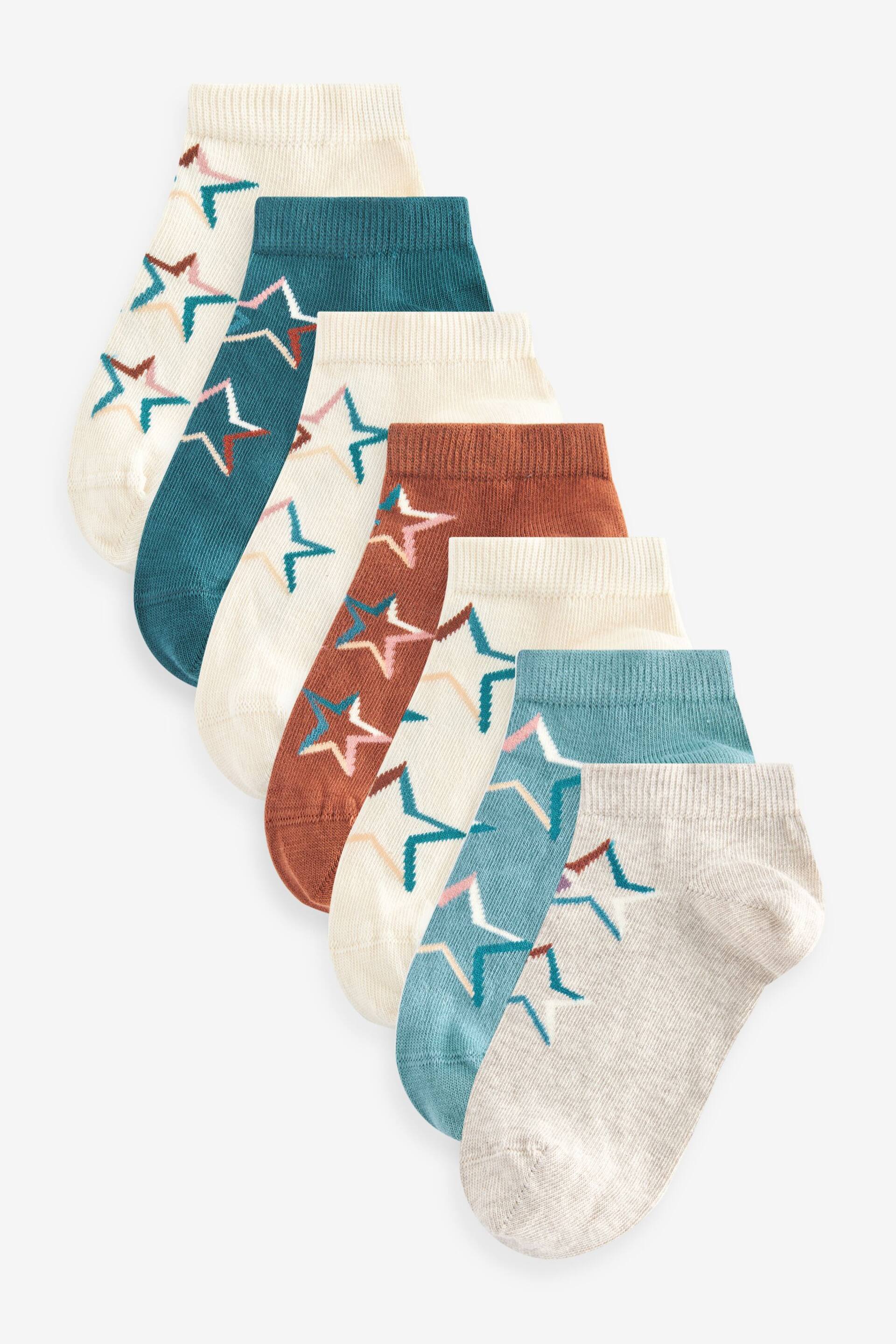 Tonal Stars Cotton Rich Trainer Socks 7 Pack - Image 1 of 8