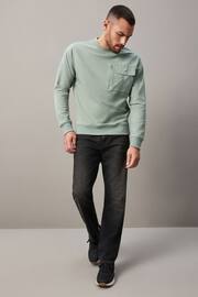 Sage Green Utility Crew Sweatshirt - Image 2 of 8