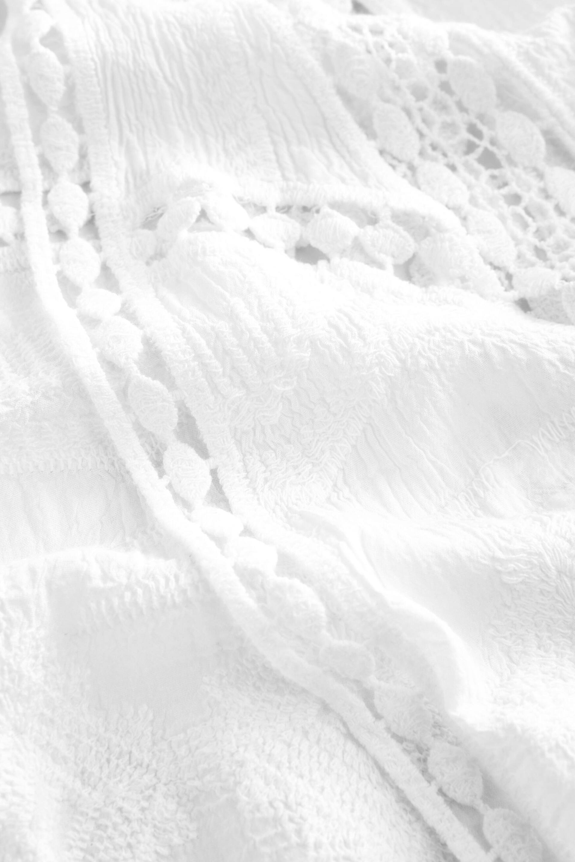 White Crochet Longline Kimono Cover-Up - Image 6 of 6