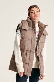 Joules Witham Silver Showerproof Padded Gilet With Hood - Image 4 of 7