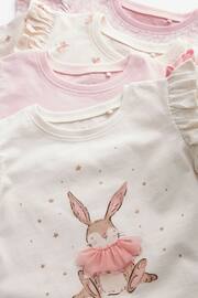 Pink/Cream Short Sleeve T-Shirt 4 Pack (3mths-7yrs) - Image 3 of 3