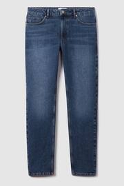 Reiss Mid Blue Wash Calik Tapered Slim Fit Washed Jeans - Image 2 of 6