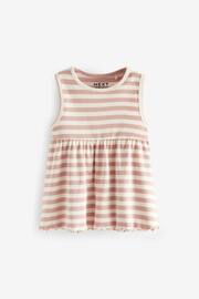 Pink 4 Pack Ribbed Peplum Vests (3mths-7yrs) - Image 5 of 7