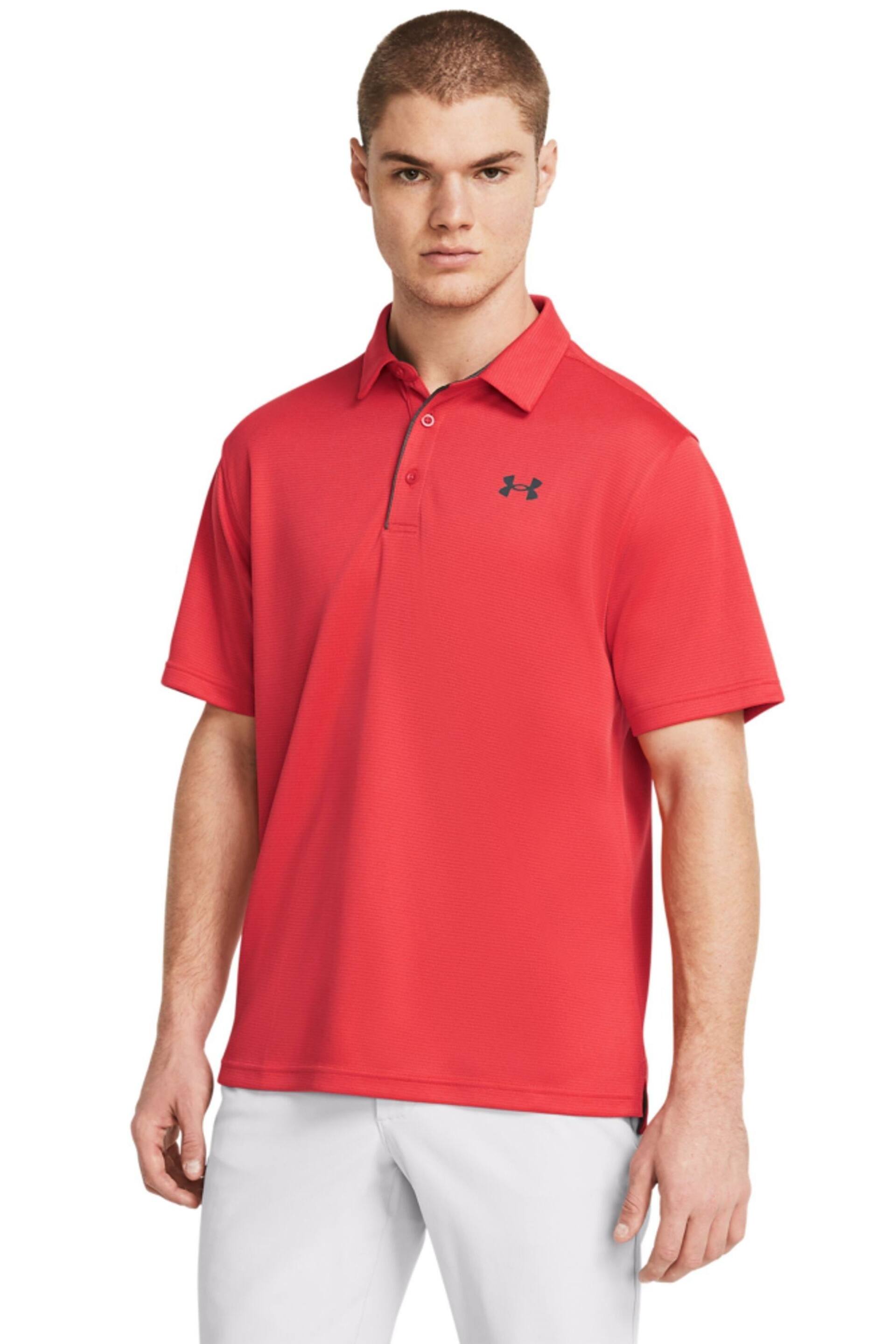 Under Armour Red/Grey Navy/Golf Tech Polo Shirt - Image 1 of 5