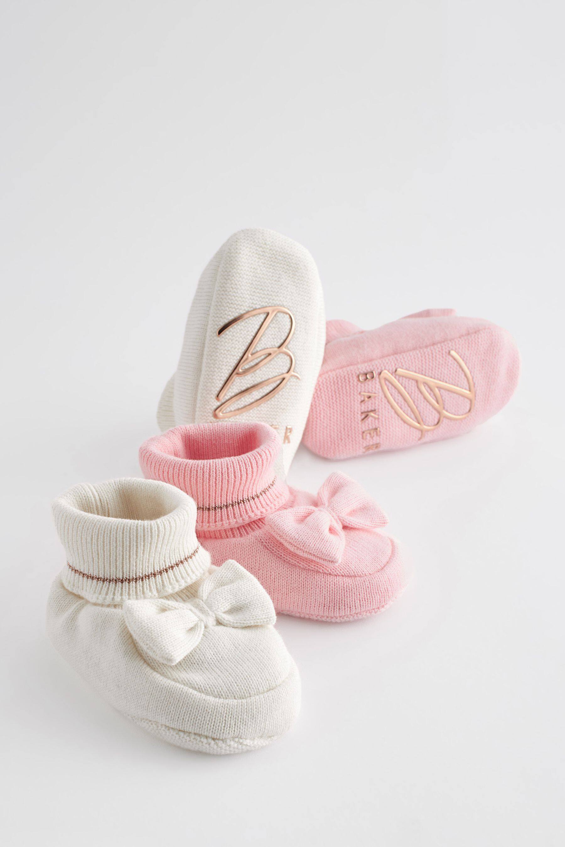 Buy Baker by Ted Baker Baby Girls Multi Knitted Booties Gift Set 2 Pack from Next Peru