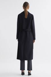 Reiss Navy Lucia Long Wool Blend Blindseam Coat - Image 5 of 5