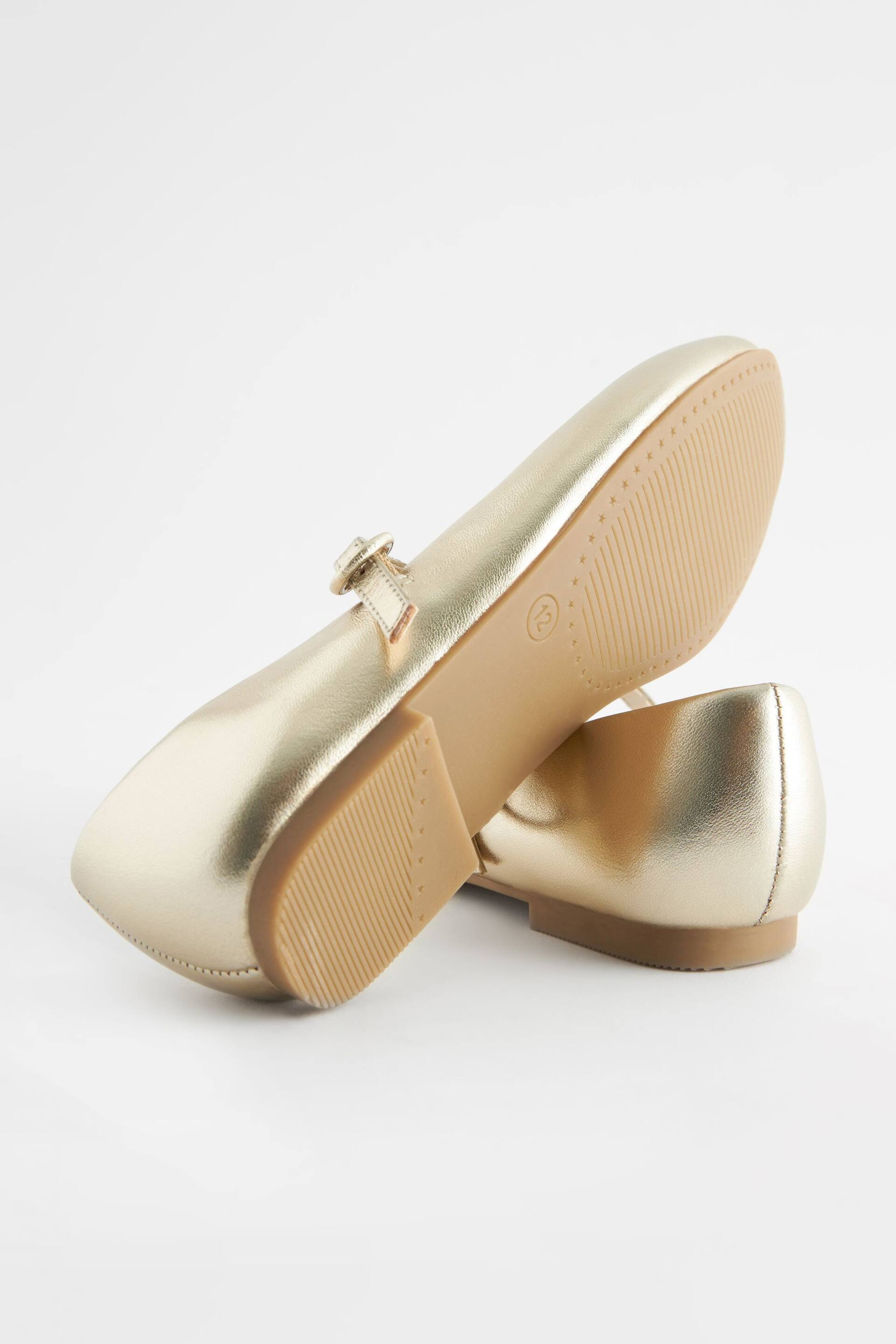 Gold Metallic Leather Mary Jane Occasion Shoes - Image 4 of 6