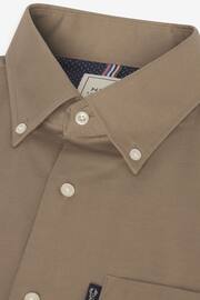 Neutral Brown Regular Fit Easy Iron Button Down Oxford Shirt - Image 8 of 9