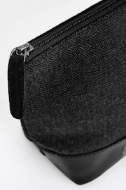 Black Herringbone Tweed Washbag - Image 3 of 4