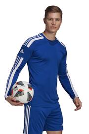 adidas Blue Football Squadra Long Sleeve T-Shirt - Image 3 of 7