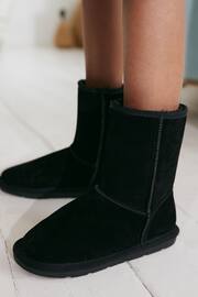 Black Tall Warm Lined Water Repellent Suede Pull-On Boots - Image 2 of 7