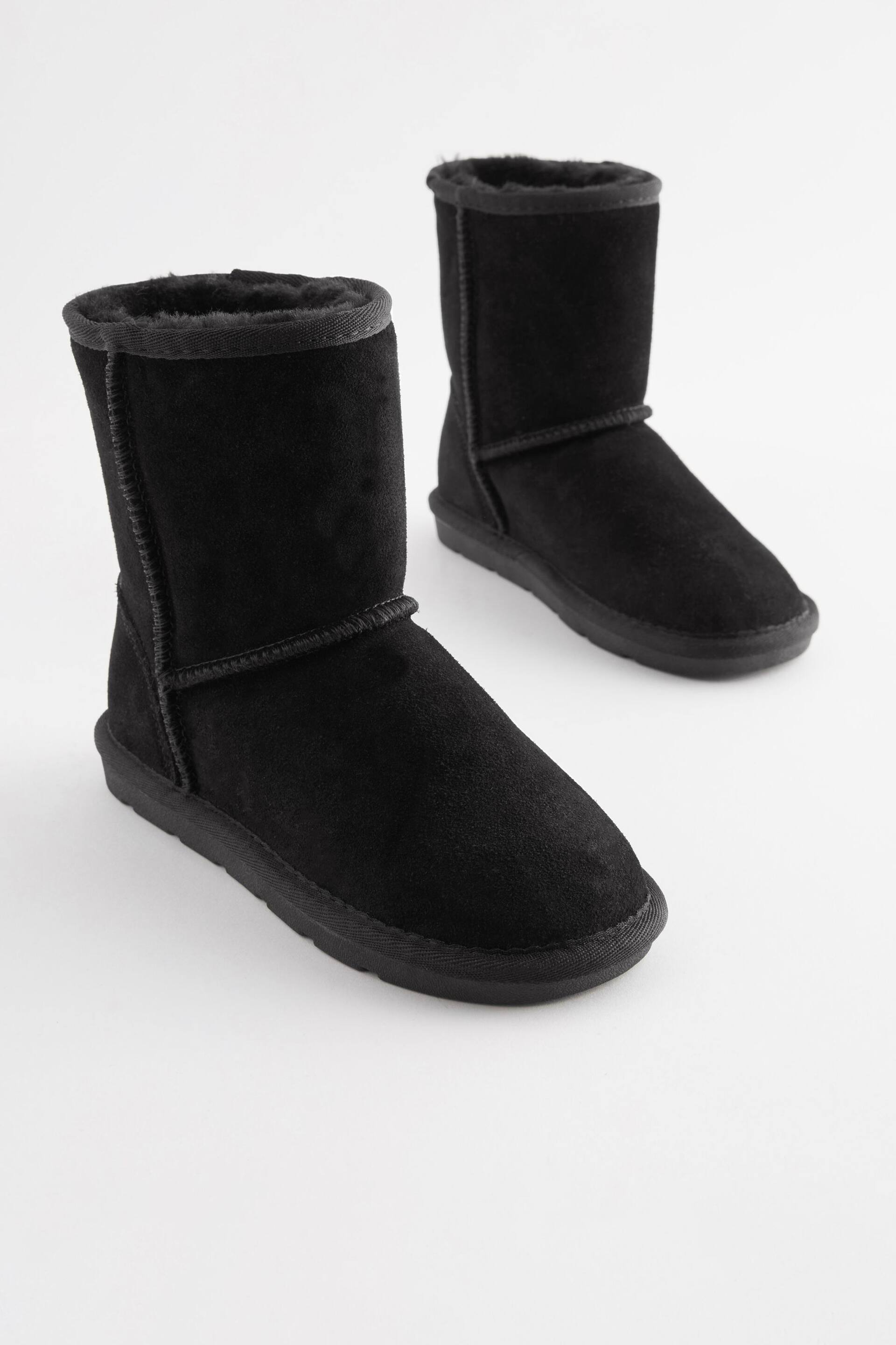 Black Tall Warm Lined Water Repellent Suede Pull-On Boots - Image 3 of 7